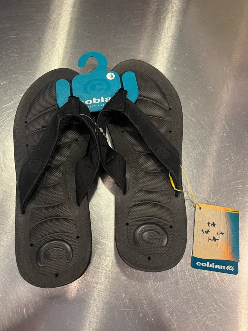 Cobian Black Slip-On Thong Sandals